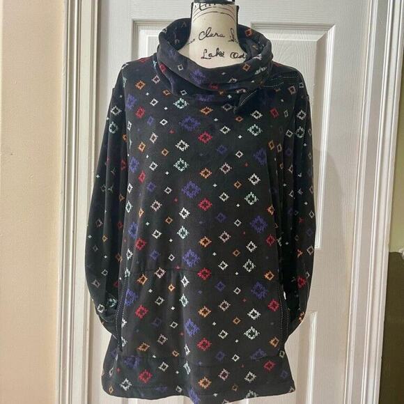 Jasmine & Ginger Sweatshirt crossover Neck Sz X-Large Velvet Kangaroo Pockets - Picture 15 of 16